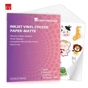 Inkjet Vinyl 8.5*11 Inch A4 Vinyl Self Adhesive Matte Film Waterproof Inkjet Glossy A3 Sticker Photo Paper Inkjet Sticker Paper