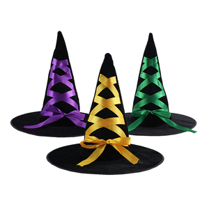 Halloween Wizard <b>Witch</b> Hat Unisex Adult Velvet Costume Party Decoration <b>Accessories</b> - Product Image 5