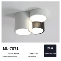 Plafonnier LED géométrique moderne Connects Mijia 3000K, intensité variable, combinaison noir et blanc, éclairage encastré pour chambre, IP33, 50000 heures, CRI80