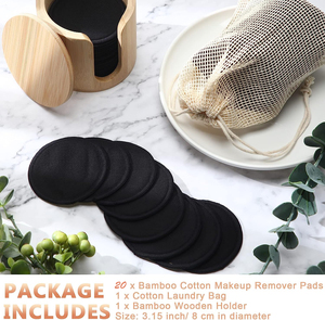 Lingettes démaquillantes réutilisables personnalisées avec logo, en coton cosmétique, rondes, en fibre de bambou, lavables - Product Image 5