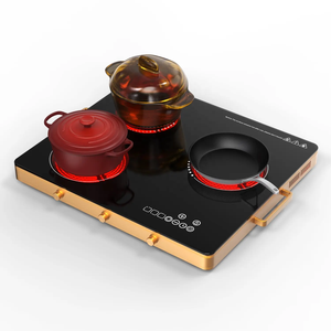 Cocina de inducción <span class=keywords><strong>Vitro</strong></span> de vidrio cerámico integrado de 3 quemadores, encimera infrarroja de acero inoxidable, hogar, Hotel, <span class=keywords><strong>Gas</strong></span> eléctrico, idioma holandés de EE. UU. - Product Image 3