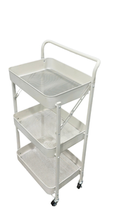 รถเข็นสแตนเลสแบบพับได้อุปกรณ์ในครัว3ชั้นพับได้อุปกรณ์สำหรับห้องครัวแบบทันสมัยสั่งซื้อจำนวนมาก - Product Image 5