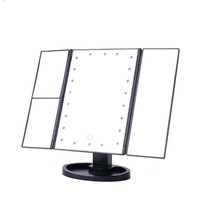 Miroir de maquillage à lumière douce LED, grossissement 2X et 3X, écran tactile intelligent, miroir de vanité