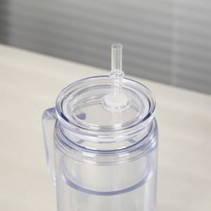 New 16oz 20oz Pre-drilled Double Wall ABS <b>Plastic</b> <b>Snow</b> <b>Globe</b> Tumbler Cup Handle Colored Lids Straw Strong Fall-Resistant for - Product Image 4