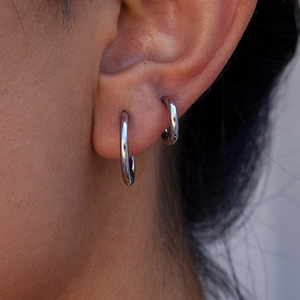 Pendientes de Aro de Acero Inoxidable con Baño de Oro de 18K, Diseño Geométrico Grande, Pendientes de Moda - Product Image 2