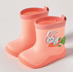 Bottes <span class=keywords><strong>de</strong></span> <span class=keywords><strong>pluie</strong></span> avec doublure en peluche <span class=keywords><strong>Dessin</strong></span> animé Confortable Léger Cordon <span class=keywords><strong>de</strong></span> tirage Unisexe Imperméable Mi-mollet Bottes <span class=keywords><strong>de</strong></span> <span class=keywords><strong>pluie</strong></span> pour enfants pour enfants - Product Image 4