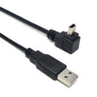 Cable Micro-USB 2.0 AM de 5 Pines Macho con Ángulo de 90 Grados, 0.25m, con Malla de Protección, para Escáner de Código de Barras, Cámara, Impresora, Computadora, Automóvil, PVC