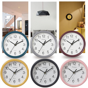 Relojes de Pared Pequeños Minimalistas con Marco de Plástico Transparente en Colores Pastel, Silenciosos, de 15 cm, Reloj Colgante para Decoración del Hogar y Sala de Estar - Product Image 1