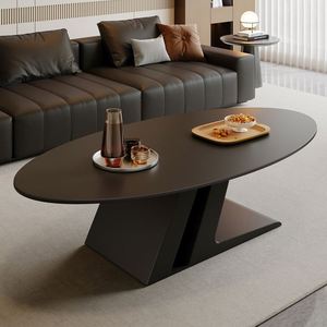 Tavolino <span class=keywords><strong>da</strong></span> Caffè Minimalista Moderno in Metallo con Piano in Legno Massello per Soggiorno Appartamenti Piccoli Design di Lusso Leggero - Product Image 2