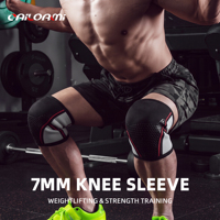Nouvelle genouillère en néoprène personnalisée de 7 mm, antidérapante, à compression, pour les squats, la musculation et l'entraînement en salle de sport