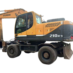 Excavadoras de ruedas hidráulicas usadas Hyundai 210w-9 grandes de 21 toneladas 210w-7 excavadoras de cubo de segunda mano baratas en venta - Product Image 1