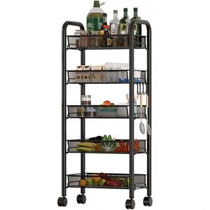 Étagère multi-niveaux en acier au carbone, étagères amovibles épaissies, étagère de rangement, étagères de cuisine et de salle de bain - Product Image 1