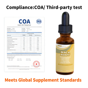 Gotas Líquidas de Raíz de Maca OEM para Energía y Resistencia Masculina, MOQ Bajo, Fabricante con MOQ Flexible, Lanzamiento Rápido, Certificado cGMP COA - Product Image 5