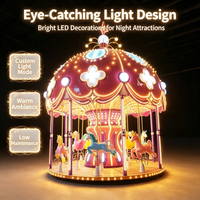 Manège de luxe rotatif électrique pour enfants en fibre de verre, 16 places, pour usage intérieur et extérieur, idéal pour centres commerciaux et aires de jeux