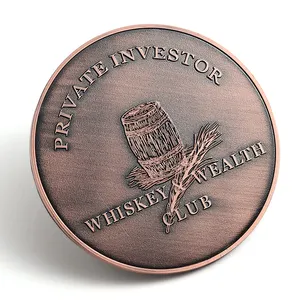 Infrangibile In Lega di Zinco Antico Colore del Bronzo di Lusso Su Misura Sottobicchiere Per Il Whisky Bar Club