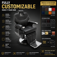 Fauteuil de Barbier Moderne en Cuir avec Massage, Rotation à 360 Degrés, Pompe Hydraulique, Portable, Léger et Durable, Mobilier de Salon