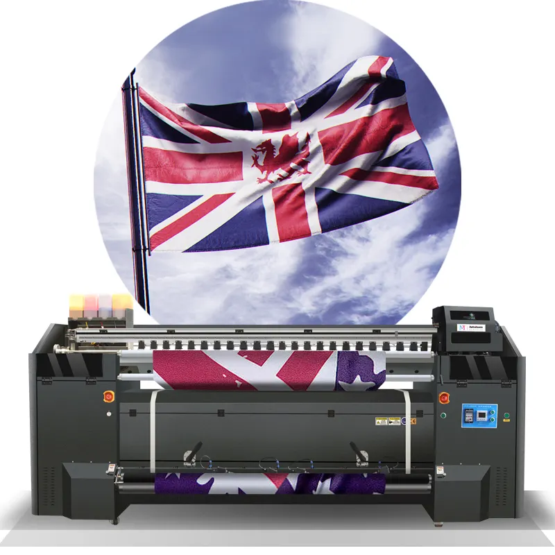 Máquina de impresión de banderas de poliéster digital personalizada para producir banderas en forma de pluma/lágrima