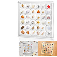 Boîte de rangement en acrylique à couvercle magnétique 36/64 compartiments pour perles de nail art, mini organisateur de bijoux, boîte de présentation transparente pour coquillages