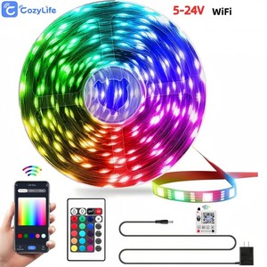 Contrôleur intelligent de bande LED WiFi DC5-24V, application Cozylife, variateur compatible avec Alexa Google Home, commande vocale pour LED RGB RGBW - Product Image 1