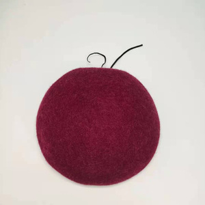 Béret en laine rouge unisexe <span class=keywords><strong>automne</strong></span>-hiver, broderie 3D, style conique à motif champignon en relief, pour tenue décontractée - Product Image 2