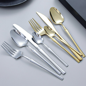 Ensemble de couverts jetables en acier inoxydable à petite taille, manches en plastique pour les fêtes - Couteau, fourchette, cuillère de célébrité d'Internet, vaisselle - Product Image 1
