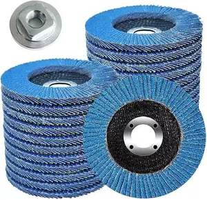 <span class=keywords><strong>Disque</strong></span> de polissage à lamelles bleu en oxyde d'aluminium P60 115 mm, dureté moyenne, avec fibre de verre <span class=keywords><strong>pour</strong></span> utilisation sur aciers alliés et inoxydables - Product Image 3