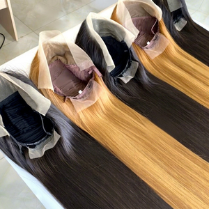 Pelucas largas Hueso recto Extensiones de cabello humano de alta calidad en encaje frontal suizo HD para mujeres - Product Image 1