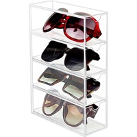 Organizador de Gafas de Sol de Acrílico, Estuche Transparente para Exhibir Gafas de Sol, Gafas, Relojes, Joyas y Accesorios Pequeños