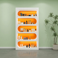 Vitrine de présentation cosmétique haut de gamme avec finition de qualité, armoire de laboratoire, vitrine commerciale personnalisée pour soins de la peau avec éclairage LED