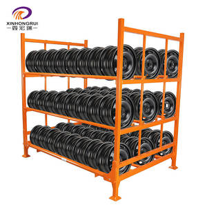 Étagère de stockage de pneus de voiture industrielle, robuste, multi-niveaux, détachable, en acier pliable, protection contre la corrosion, durable - Product Image 1