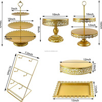 Soporte Dorado para Tartas, Decoración para Fiestas de Cumpleaños, Exhibidor para Mesa de Postres, Bodas, Navidad