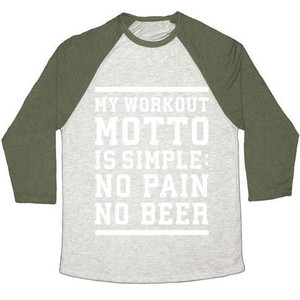 No Pain No Beer Camiseta de béisbol unisex de mezcla triple - Product Image 4