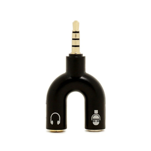 <span class=keywords><strong>Adaptateur</strong></span> Type 2026 Double Prise Casque 3,5 mm Câbles Audio Microphone Connecteur Pivotant 2-en-1 pour Téléphone et Écouteurs - Product Image 1