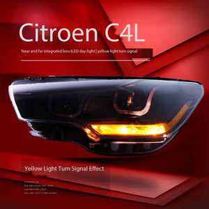Faros Delanteros Modificados para Automóvil, Lámpara Delantera LED, Luces de Circulación Diurna para <span class=keywords><strong>Citroen</strong></span> C4L 2013-2016 - Product Image 4
