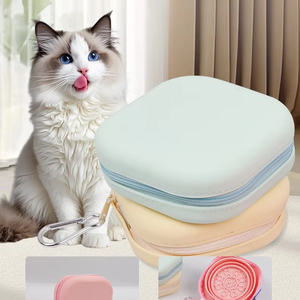 Double Solid <strong>Rounded</strong> Portable Multifunctional Foldable Silicone Waterproof IPX5 Eco-friendly Food Grade <strong>Dog</strong> Pet <strong>Bowl</strong> <strong>Bowl</strong> - Product Image 1