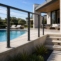 XYF METAL Garde-corps latéral en acier inoxydable de 1/8 pouce pour balcon, design haut de gamme, garde-corps à câbles noir sur mesure