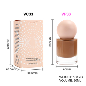 Corrector Líquido de Cobertura Total a Prueba de Agua, Control de Grasa, Larga Duración, Marca Privada OEM, Logotipo Personalizado, Tono Oscuro, Todos los Tipos, 30 ml - Product Image 3