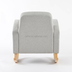 Fauteuil à bascule en bois gris pour bébé, avec assise individuelle en tissu, idéal pour l'allaitement, directement de l'usine - Product Image 5