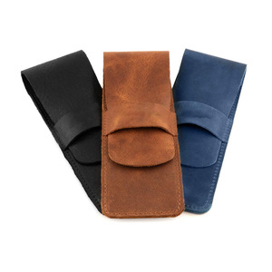 Suministro transfronterizo de fundas para bolígrafos de piel de vaca, bolsas retro para guardar lápices, fundas protectoras para plumas estilográficas con soporte para logotipo. - Product Image 4