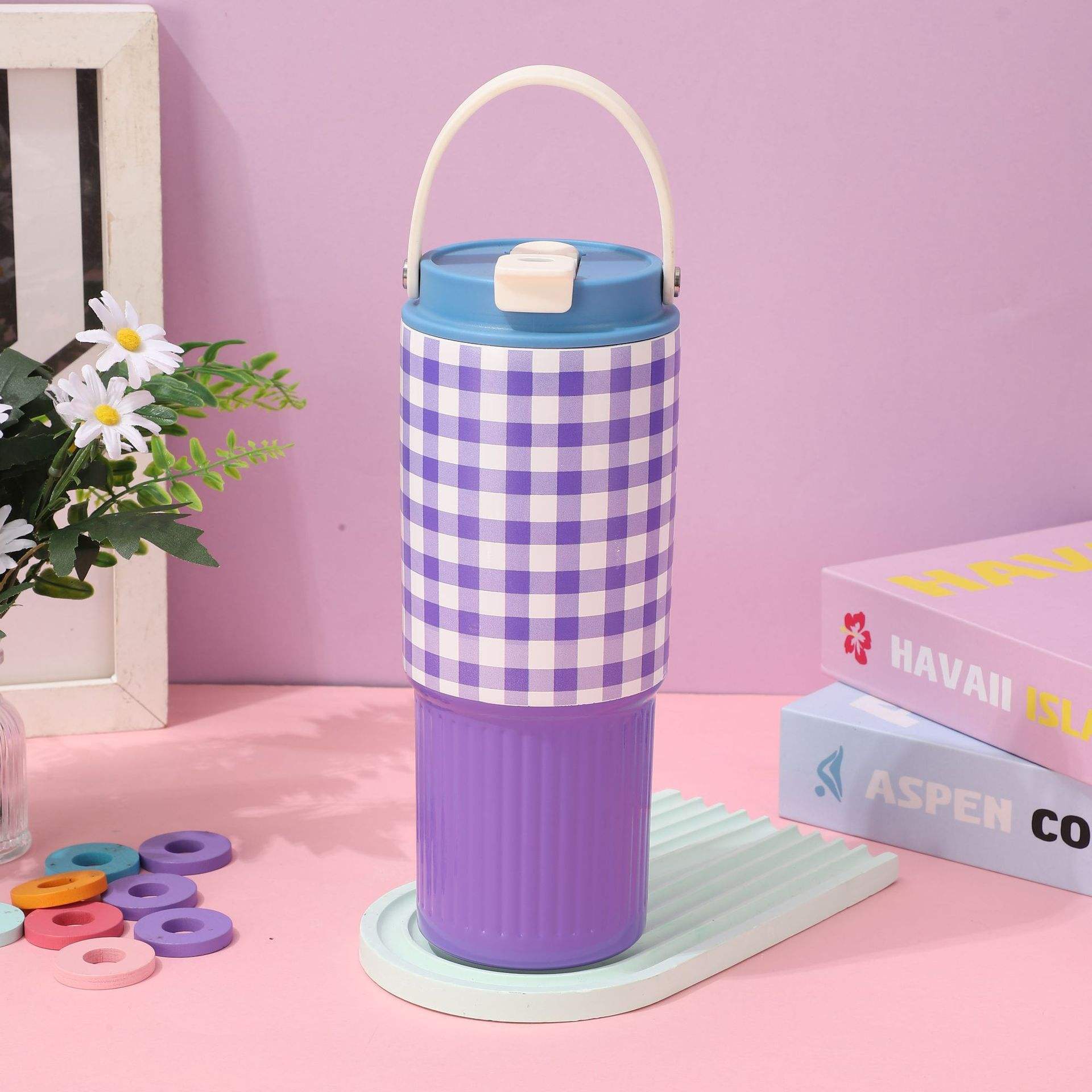 Purple and white grid