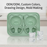 Moule à glaçons en silicone de qualité alimentaire, design spécial, largement utilisé, pour sucettes glacées maison en forme d'ours, facile à démouler, vente en gros