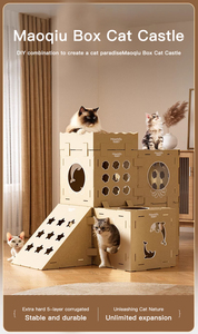 Kubus Nieuwe Slijtvaste Kat Krasbord Geïntegreerd Papier Shell Doos Kartonnen Doos Milieuvriendelijk Villa Kat Huis - Product Image 2