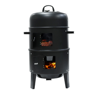 Barbecue vertical de luxe en acier à 3 niveaux, sans fumée, au charbon de bois, finition émail porcelaine – Offre spéciale