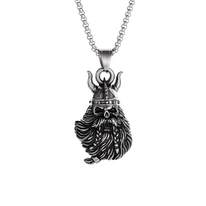 Pendentif Casque de Viking en Argent Tibétain pour Homme, Collier Rétro au Design Nordique, Motif Squelette Géométrique, Usage Quotidien LD044 - Product Image 5