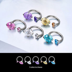 Anneaux de septum 16G pour femmes et hommes, en titane G23, zircon, or, barre en forme de <span class=keywords><strong>fer</strong></span> à <span class=keywords><strong>cheval</strong></span>, piercing pour le nez, le <span class=keywords><strong>tragus</strong></span>, la sourcil, l'hélix, le daith - Product Image 4