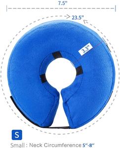Kerah Pelindung Hewan Peliharaan yang Dapat Disesuaikan, Lembut, Nyaman, Berbahan Plush, Pelindung Pemulihan, Kerah Kerucut PVC Tiup untuk Anjing dan Kucing - Product Image 3