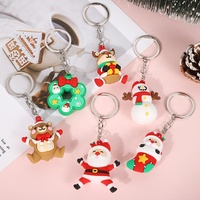 Nouveau Design Père Noël Noël Bonhomme De Neige Arbre Cerf Porte-clés 3d Pvc En Caoutchouc Souple Pendentif Accessoires Porte-clés De Noël Pour Cadeaux