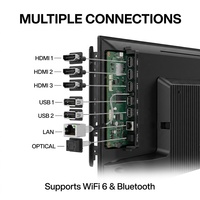 43 Zoll 4K UHD Smart LED-Fernseher mit Android 14 WLAN Sprachfernbedienung Rahmenloses Design für Zuhause und Hotel