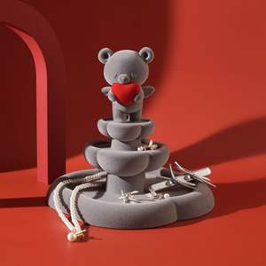 Plateau à bijoux Tonfo Wishing Bear, boîte à bijoux portable moderne à trois étages, boîte cadeau pour mariages, pendaison <span class=keywords><strong>de</strong></span> crémaillère, salon, cadeaux - Product Image 2