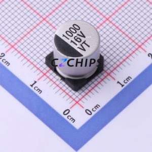 Condensateur électrolytique en aluminium SMD VT108M016GA5RR0NB1VP0, SMD, D10xL10.5mm 1000uF 20% 16V 1000hrs-105 ℃ - Product Image 1